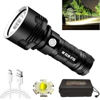 Aolak Rechargeable Flashlights High Lumens, 100000 Lumen Super Bright Tactical Flashlight, Xlm-P 70 Led Flashlight, Tactical Flashlight With Zoomable, Waterproof, 5Modes For Camping And Emergencies