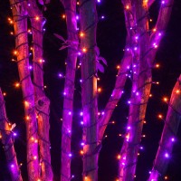 Dazzle Bright Purple Orange Halloween 33Ft 100 Led String Lights Waterproof Connectable String Lights Plug In Halloween Deco