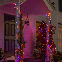 Dazzle Bright Purple Orange Halloween 33Ft 100 Led String Lights Waterproof Connectable String Lights Plug In Halloween Deco