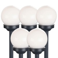 Set Of 5 Solar Ball Lights 10 Cm Solar Led Garden Decoration Solar Ball For Outdoor Use Small Lighting Time Approx. 6-8 Hours Height 38 Cm