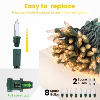 Toodour Clear Christmas Lights 75Ft 300 Count Incandescent Christmas Lights Ul Certified Connectable Green Wire Mini Bulb Stri