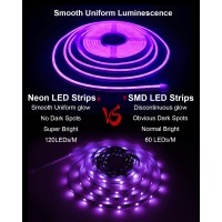 Alitove Neon Lights Strip Purple Silicone Flexible Led Rope Light For Diy Neon Signs Bedroom Bar Wall Decor 16.4Ft 5M 600 Leds 12V Dc Waterproof With Diy Accessories ?No Power Adapter & Controller?