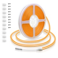 Alitove Neon Light Strip Orange Flexible Neon Rope Lights 16.4Ft 5M 600 Leds For Diy Neon Signs Car Lights Bedroom Bar Wall Decor 12V Dc Waterproof With Diy Accessories ?No Power Adapter & Controller?