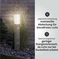 Led Universum Path Light With 2 Sockets 80 Cm Stainless Steel Outdoor Light Floor Lamp Energy Column Power Distribution For The Garden (Stainless Steel With Motion Sensor And 2 Sockets)