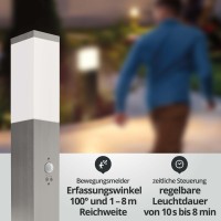 Led Universum Path Light With 2 Sockets 80 Cm Stainless Steel Outdoor Light Floor Lamp Energy Column Power Distribution For The Garden (Stainless Steel With Motion Sensor And 2 Sockets)