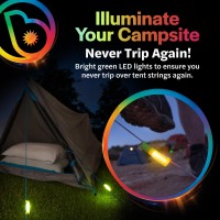 Brightz Tentbrightz Led Tent String Lights For Guylines 4 Pack Glamping Camping Accessories For Tent Campers Tent Camping Lig