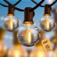 Yuusei String Lights For Outside, 200Ft Outdoor Patio Lights With Waterproof & Shatterproof 100 Led Bulbs(4 Spare) Led Bulbs Connectable For Garden Patio Christmas Party Events(2700K)