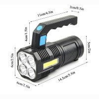 Wrrozz Led Flashlight Usb Rechargeable High Lumens Tactical Light With Sidelight 4X Led Zoomable Handheld Super Brightest Fl