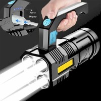 Wrrozz Led Flashlight Usb Rechargeable High Lumens Tactical Light With Sidelight 4X Led Zoomable Handheld Super Brightest Fl