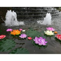 Gigicloud 18Cm Artificial Floating Lotus Flowers Lotus Shape Water Lily Pond Plants Home Garden Decoration For Pool Pond Aquarium