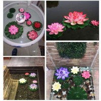 Gigicloud 18Cm Artificial Floating Lotus Flowers Lotus Shape Water Lily Pond Plants Home Garden Decoration For Pool Pond Aquarium