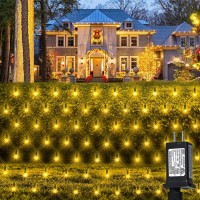 Kemooie Outdoor Christmas Net Lights, 360 Led 12Ft X5Ft Bush Lights, Plug In 8 Twinkle Modes Mesh Lights, Waterproof For Christmas Tree Bushes Garden Patio Decorations (Warm White)