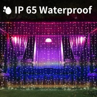 Solar Curtain Lights Outdoor Indoor, Solar Christmas Lights, 300 Led Fairy Window Lights Ip65 Waterproof, Twinkle Lights 8 Modes Christmas Decoration For Home Patio Wedding Party (Multi-Colored)