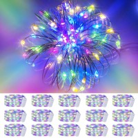 Christmas Fairy Lights Battery Operated-15 Packs 20 Led 6.6Ft Silver Wire String Lights Firefly Starry Lights For Diy Custom Table Centerpiece Wedding Party Decoration (Multicolor2)