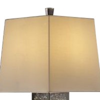 Table Lamp With Stacked Pedestal Mirrored Base, Silver