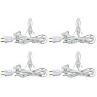 4 Sets Accessory Cord With One Light Bulb 6 Feet Ul Listed White Cord Christmas Village Lights With Onoff Switch Plugs C7 Cli