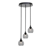 Empire 3 Light Cluster Pendalier In Matte Black Finish With 5.75