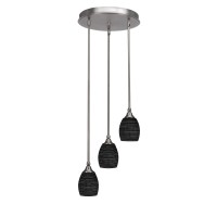 Empire 3 Light Cluster Pendalier In Brushed Nickel Finish With 5