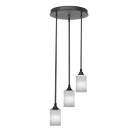 Empire 3 Light Cluster Pendalier In Dark Granite Finish With 4