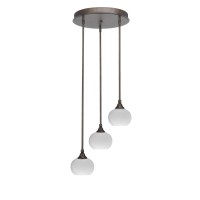 Empire 3 Light Cluster Pendalier In Bronze Finish With 7