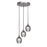 Empire 3 Light Cluster Pendalier In Brushed Nickel Finish With 7.5