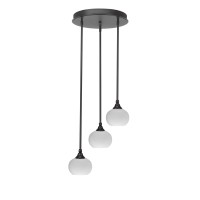 Empire 3 Light Cluster Pendalier In Dark Granite Finish With 7