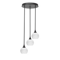 Empire 3 Light Cluster Pendalier In Dark Granite Finish With 5.75