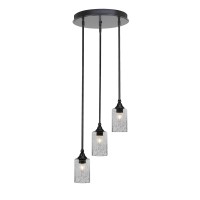 Empire 3 Light Cluster Pendalier In Matte Black Finish With 4