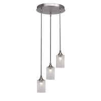 Empire 3 Light Cluster Pendalier In Brushed Nickel Finish With 4