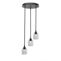 Empire 3 Light Cluster Pendalier In Dark Granite Finish With 6