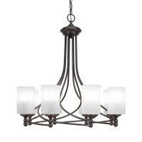 Capri 8 Light Chandelier Shown In Dark Granite Finish With 4