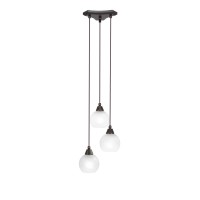 Europa 3 Light Cluster Pendalier Shown In Dark Granite Finish With 5.75