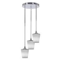 Empire 3 Light Cluster Pendalier In Chrome Finish With 6