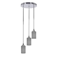 Empire 3 Light Cluster Pendalier In Chrome Finish With 4