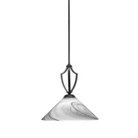 Zilo Pendant Shown In Matte Black Finish With 16