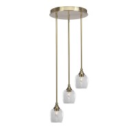 Empire 3 Light Cluster Pendalier In New Age Brass Finish With 6