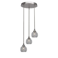 Empire 3 Light Cluster Pendalier In Brushed Nickel Finish With 5.75