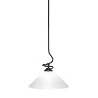 Capri Stem Pendant With Hang Straight Swivel Shown In Matte Black Finish With 16