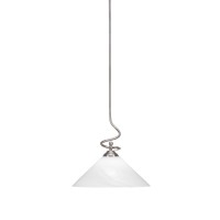 Capri Stem Pendant With Hang Straight Swivel Shown In Brushed Nickel Finish With 16