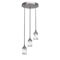 Empire 3 Light Cluster Pendalier In Brushed Nickel Finish With 4