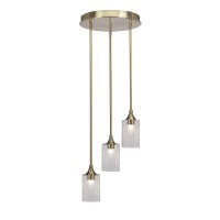 Empire 3 Light Cluster Pendalier In New Age Brass Finish With 4