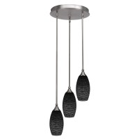 Empire 3 Light Cluster Pendalier In Brushed Nickel Finish With 5.5