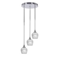 Empire 3 Light Cluster Pendalier In Chrome Finish With 6