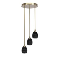 Empire 3 Light Cluster Pendalier In New Age Brass Finish With 5