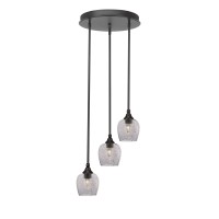 Empire 3 Light Cluster Pendalier In Dark Granite Finish With 6