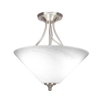 Capri 3 Bulb Semi-Flush Shown In Brushed Nickel Finish With 16