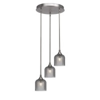 Empire 3 Light Cluster Pendalier In Brushed Nickel Finish With 7