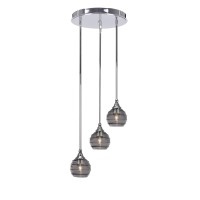 Empire 3 Light Cluster Pendalier In Chrome Finish With 6