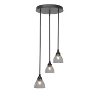 Empire 3 Light Cluster Pendalier In Dark Granite Finish With 6.25