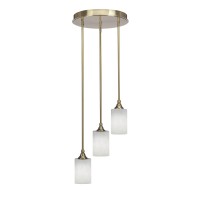 Empire 3 Light Cluster Pendalier In New Age Brass Finish With 4